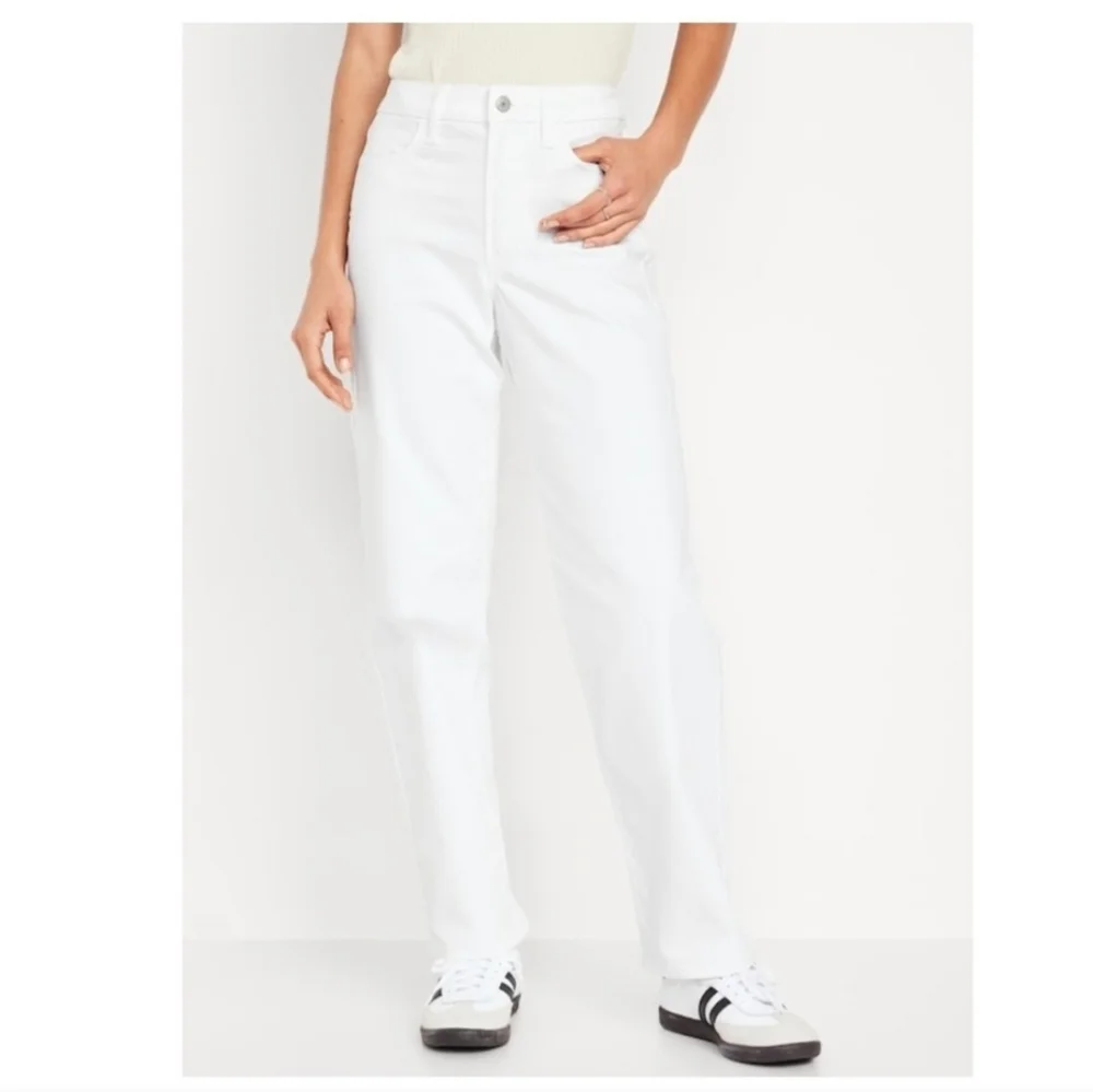 Old Navy White Denim High Rise Wow Loose Jeans Size 12 - New with tags - Picture 2 of 10